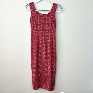 Vintage Rampage Red Floral Sleeveless Midi Dress